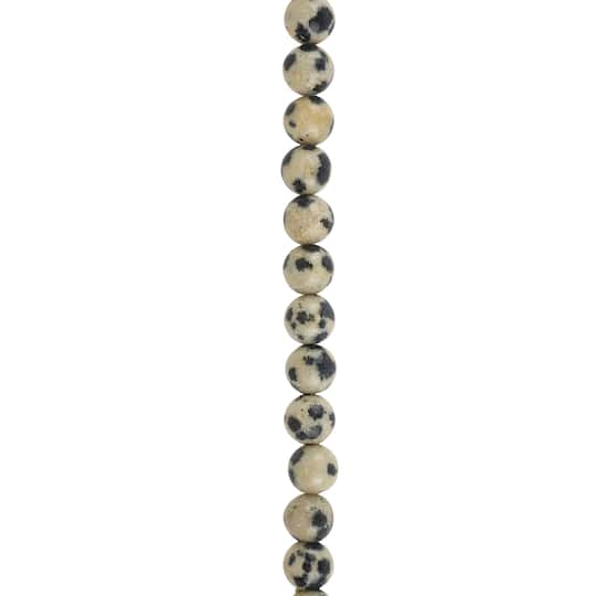 Black &#x26; White Dalmatian Jasper Round Beads by Bead Landing&#x2122;